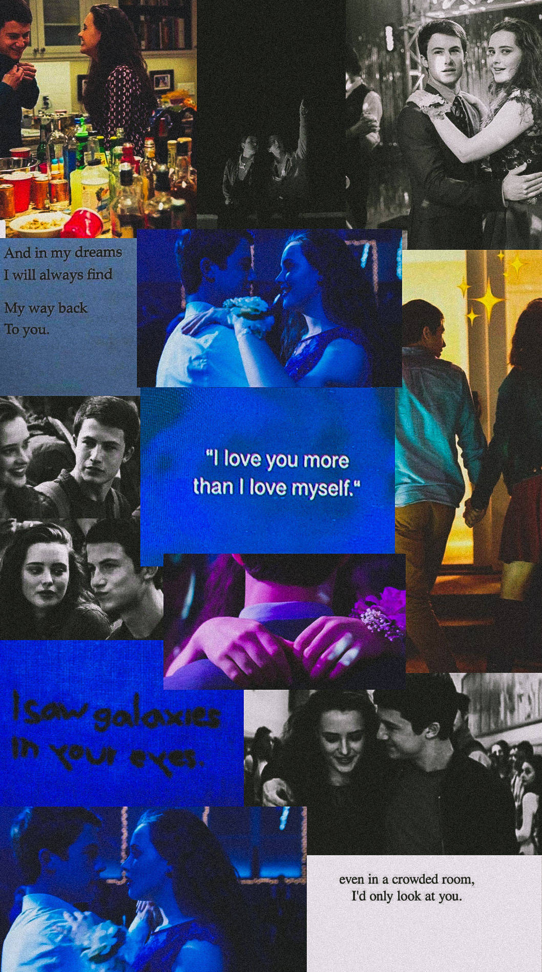 Katherine Langford Dylan Minnette Collage Wallpaper