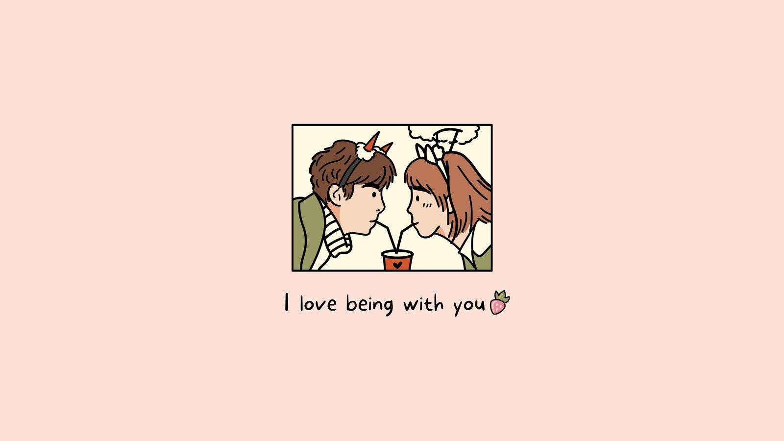 Kawaii Aesthetic Couple Computer Wallpaper