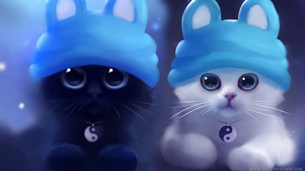 Kawaii Anime Cat Rabbit Hat Wallpaper