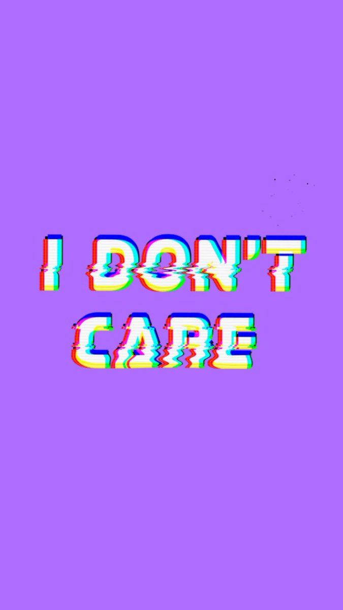 Kawaii Purple I Don’t Care Wallpaper