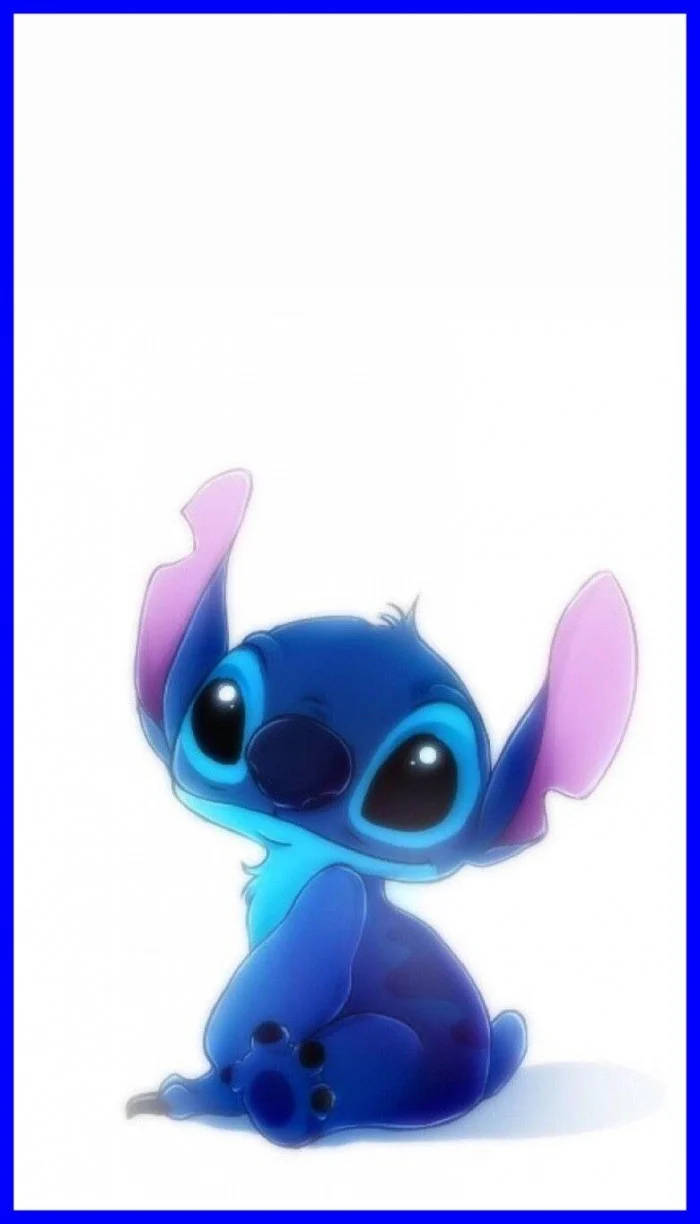 Kawaii Stitch With Indigo Border Wallpaper