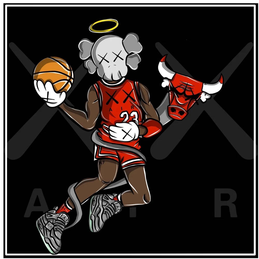 Kaws Cool Collab With Michael Jordan Wallpaper