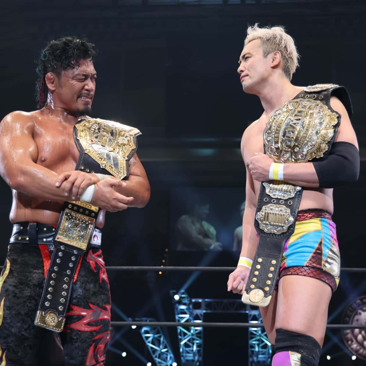 Kazuchika Okada With Champion Shingo Takagi Wallpaper