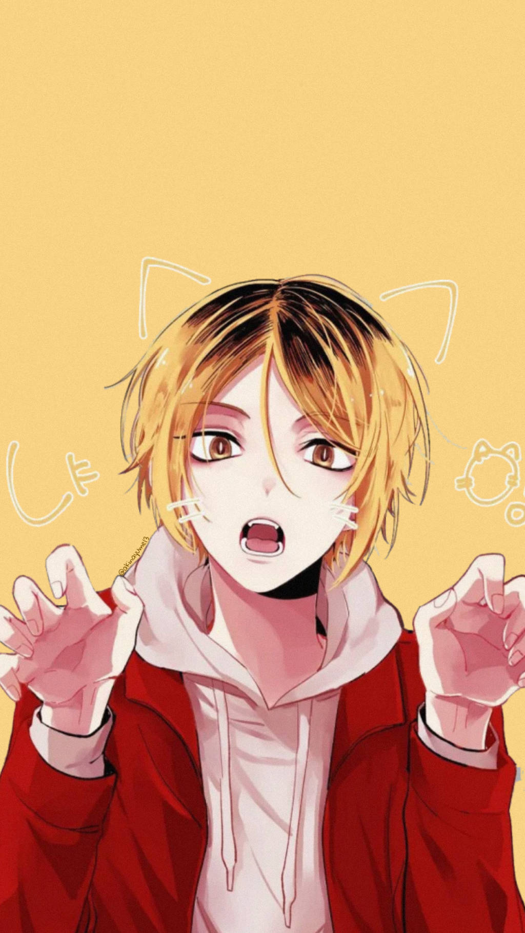 Kenma Imitating A Cat Wallpaper