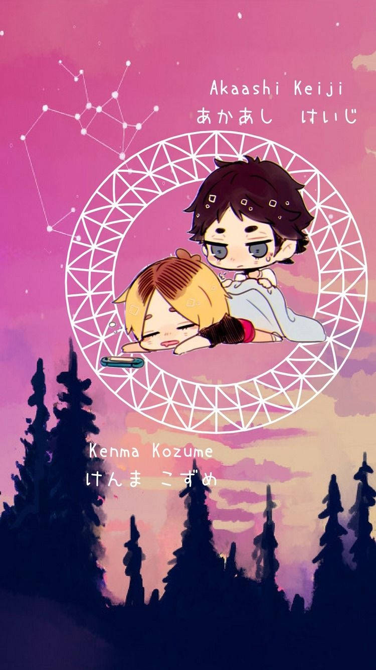 Kenma Kozume And Akaashi Keiji Chibi Wallpaper