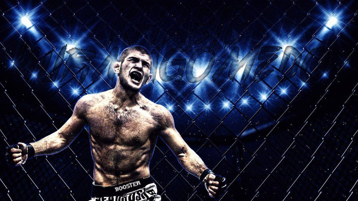 Khabib Nurmagomedov Cool Blue Wallpaper