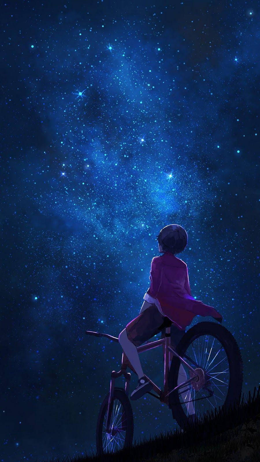 Kid With Bike Galaxy Iphone Wallpaper