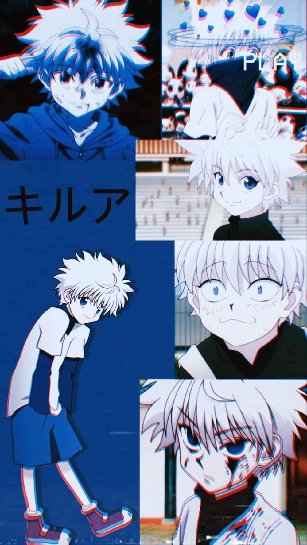 Killua Zoldyck Aesthetic Collage Wallpaper