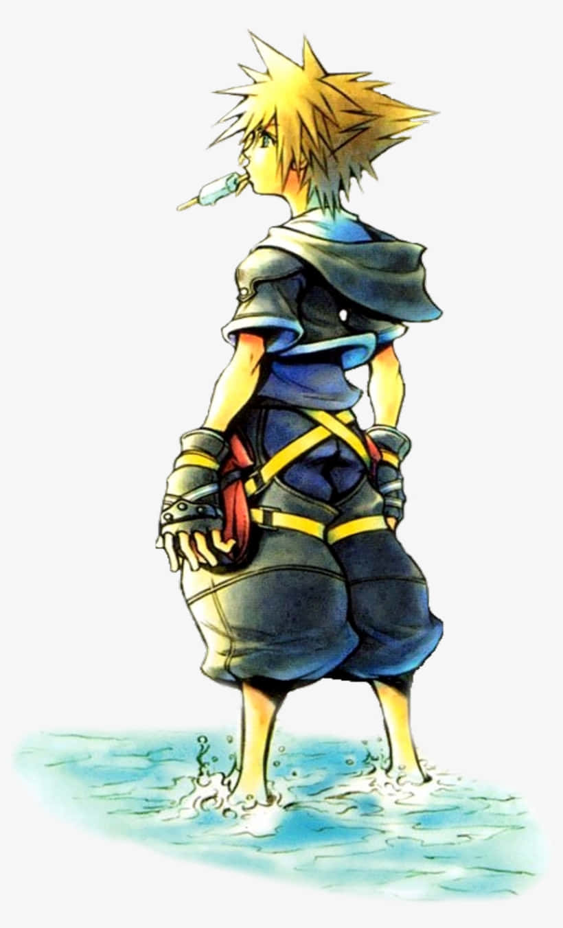 Kingdom Hearts Boy In Water Phone Wallpaper