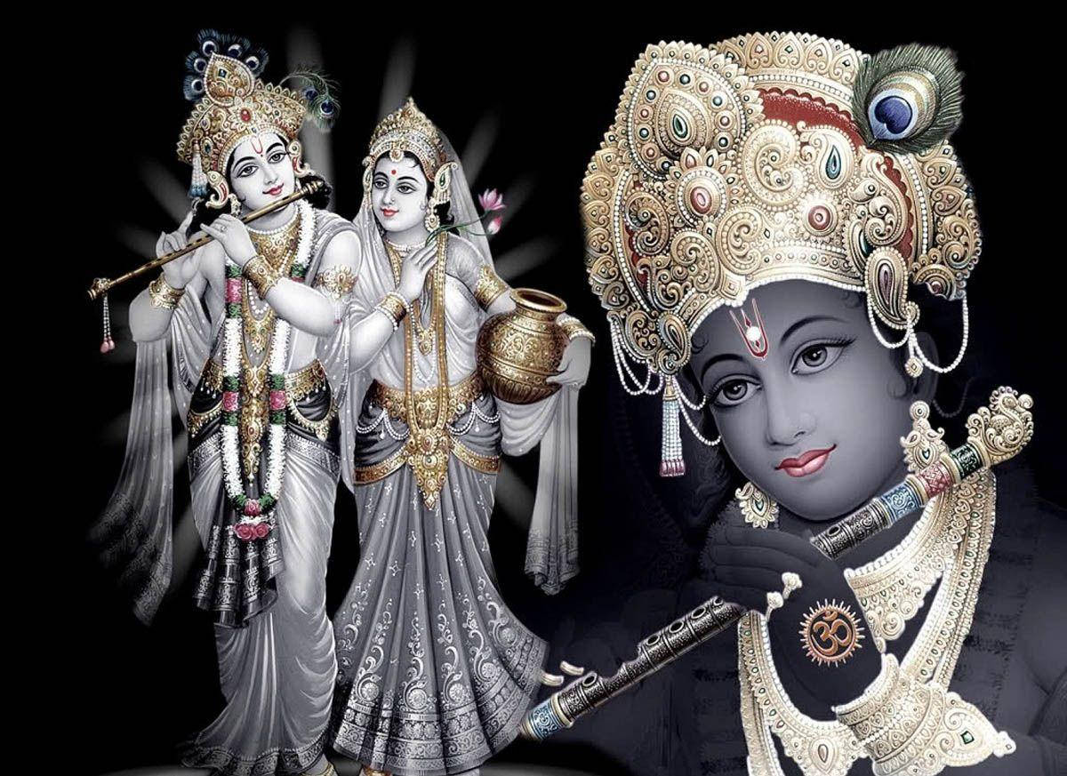 Kirshna Bhagwan Solo And With Radha Wallpaper