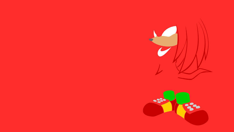 Knuckles The Echidna Red Vector Art Wallpaper