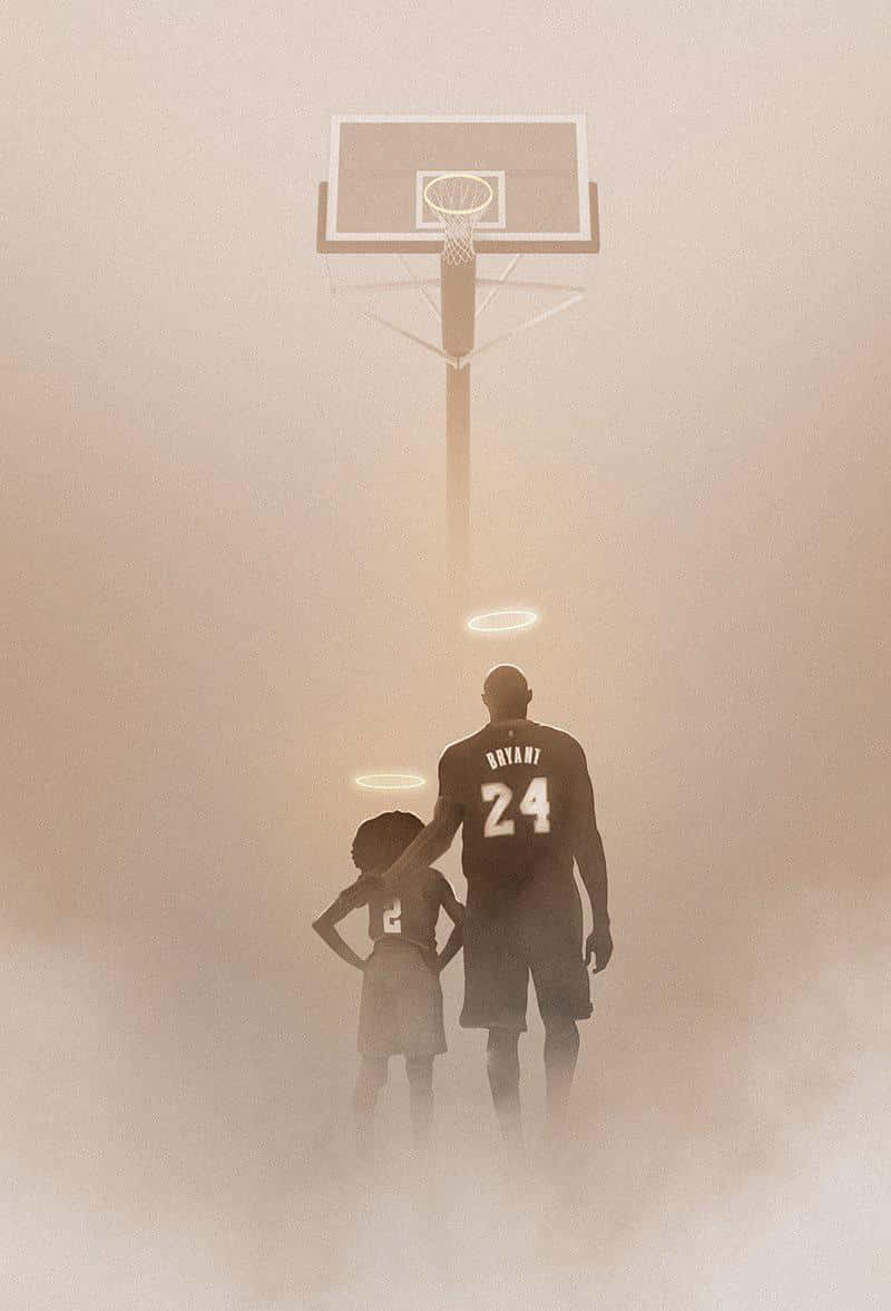 Kobe And Gigi, Two Shining Stars In Heaven. Wallpaper