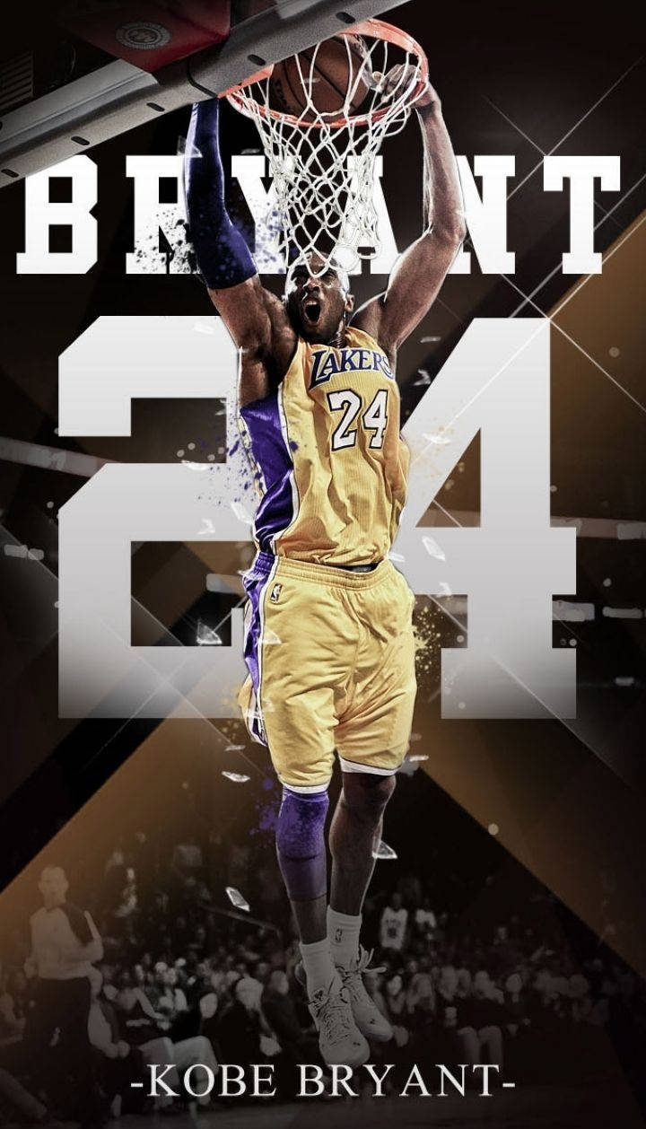 Kobe Bryant, The Hall Of Fame Basketball Player, On His Beloved Iphone Wallpaper