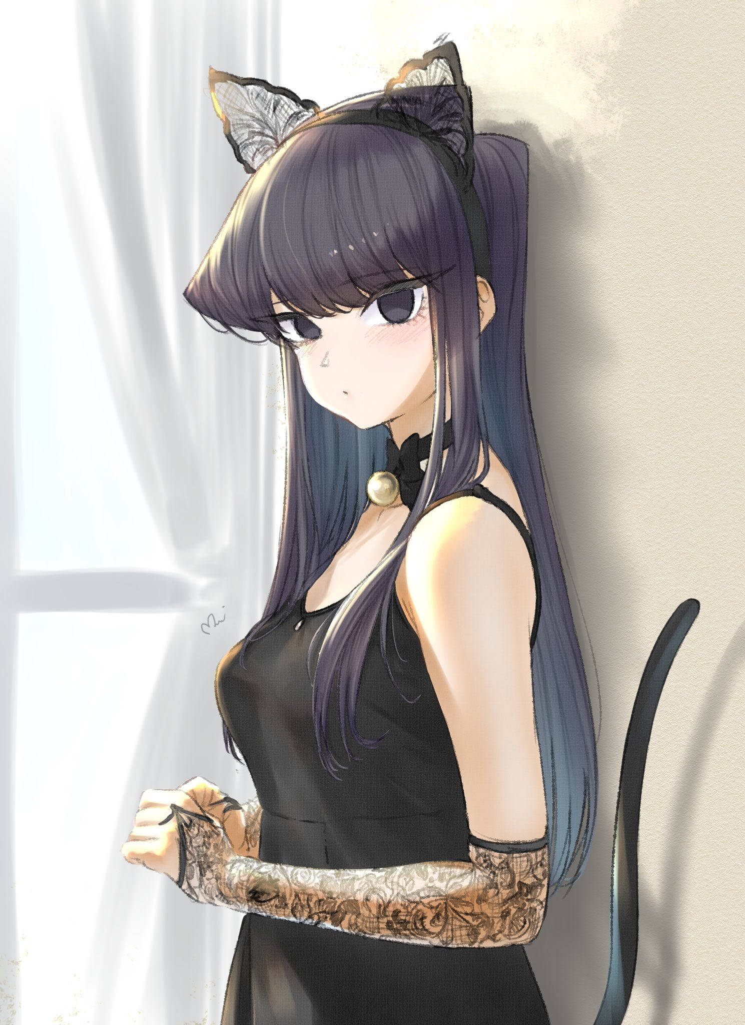 Komi San Black Neko Costume Wallpaper