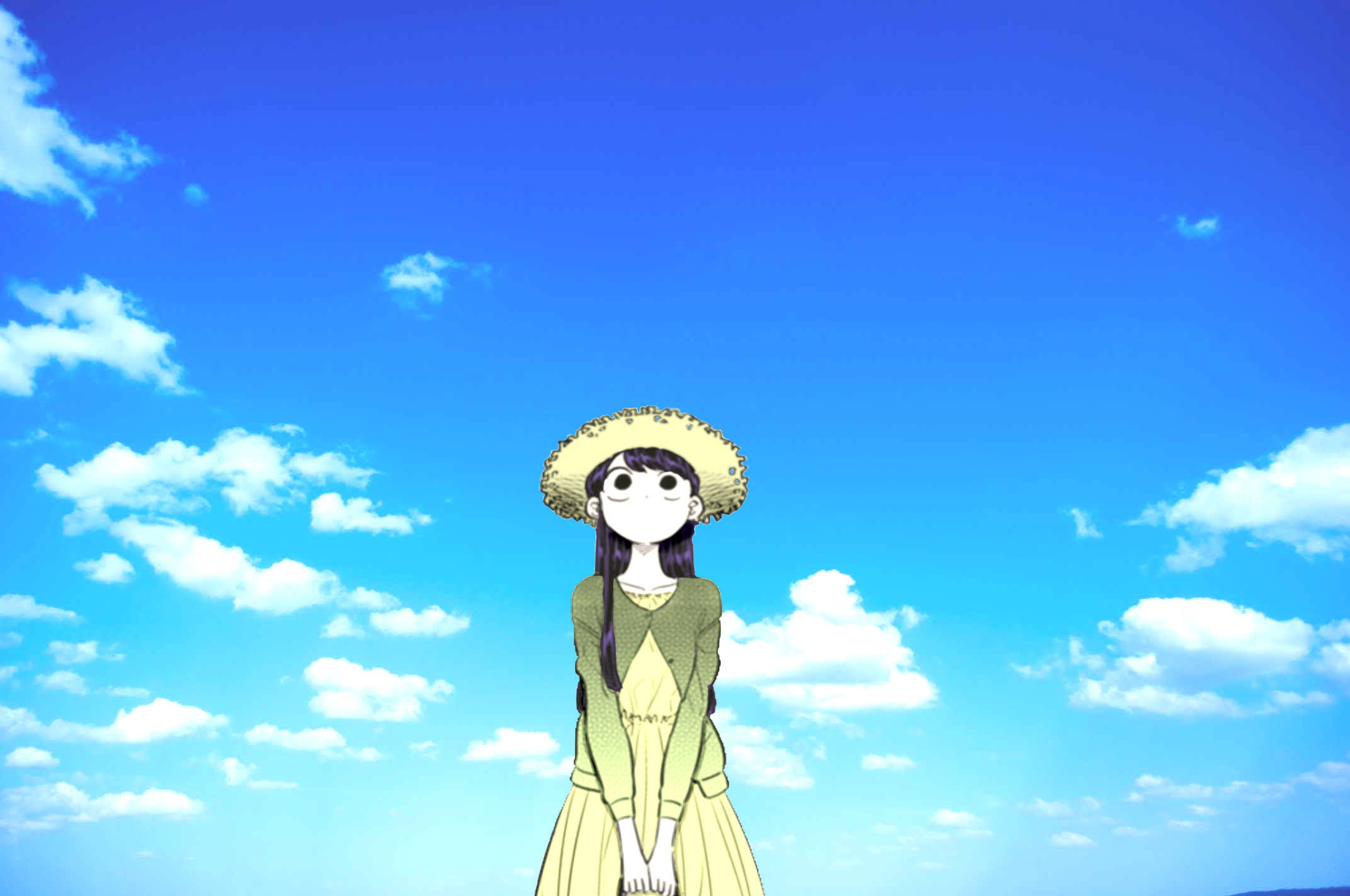 Komi San On Scenic Blue Sky Wallpaper