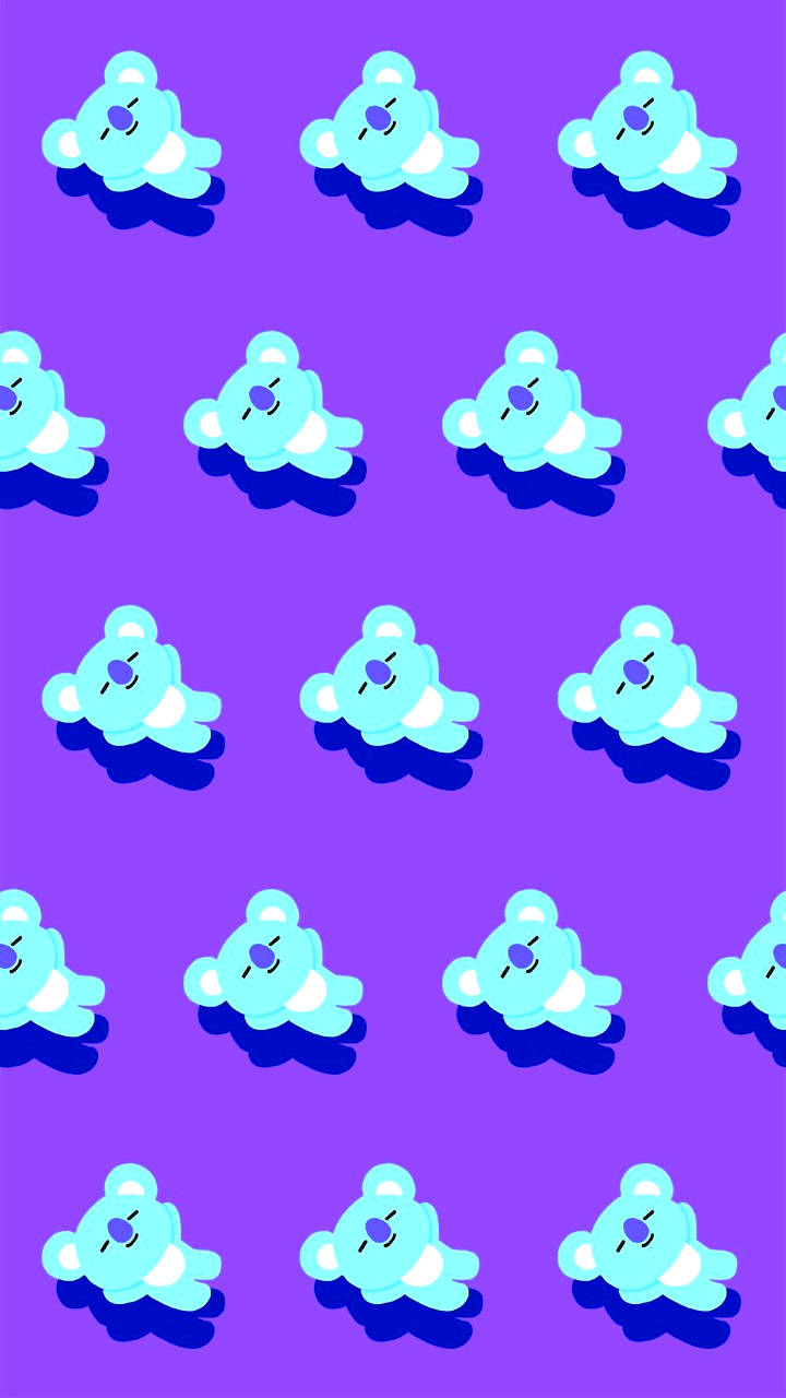 Koya Pattern Bt21 In Purple Wallpaper