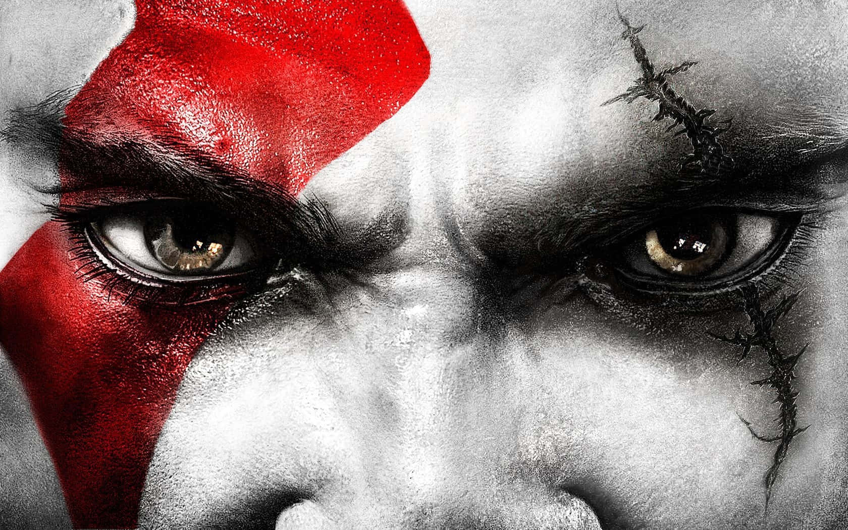 Kratos And His Son Atreus Battle The Gatekeeper In God Of War Iii Wallpaper