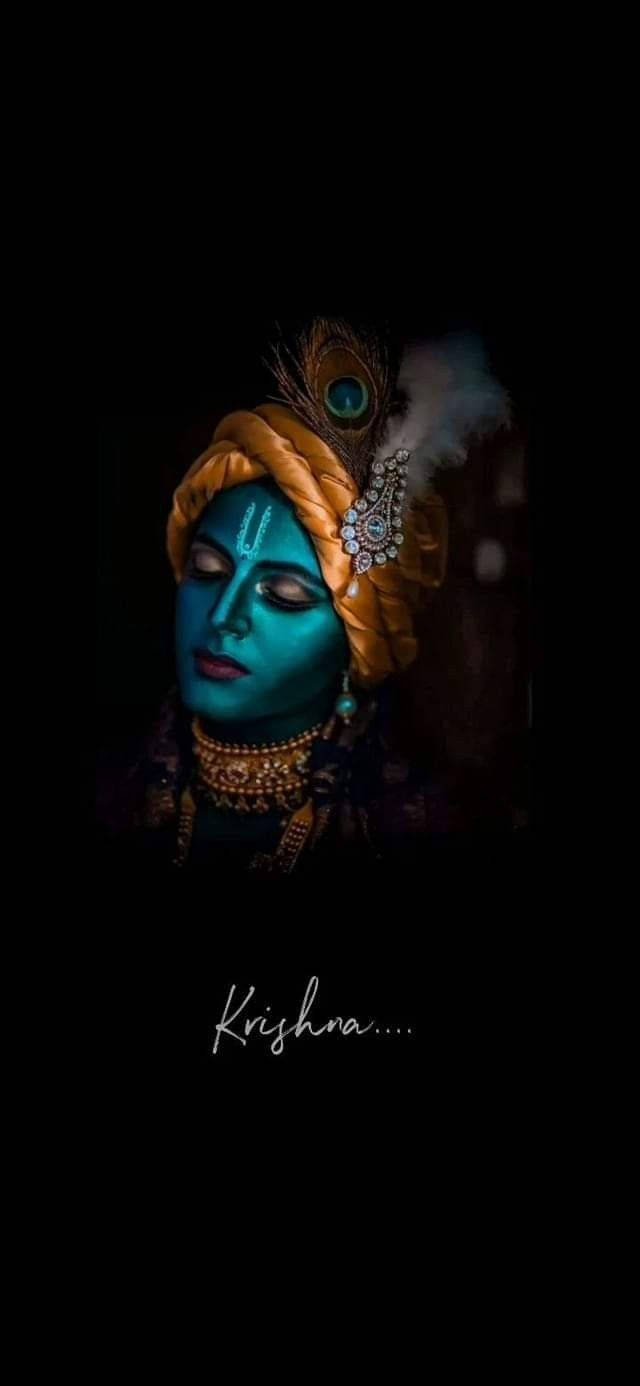 Krishna Bhagwan Blue Face Wallpaper