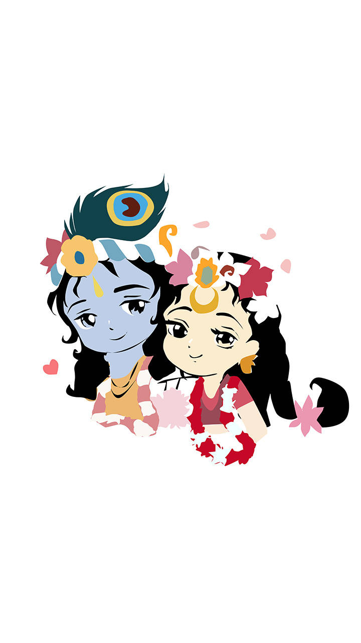 Krishna Iphone Radha Vector Art Wallpaper