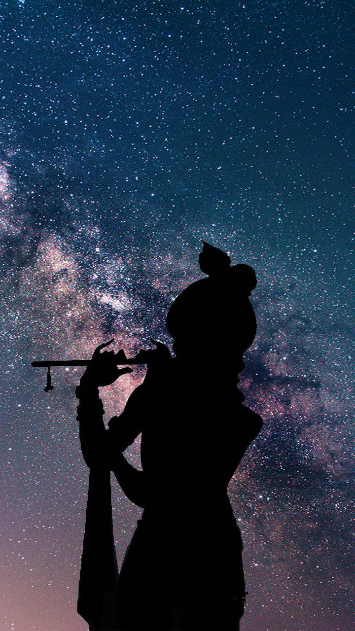 Krishna Iphone Silhouette Galaxy Wallpaper