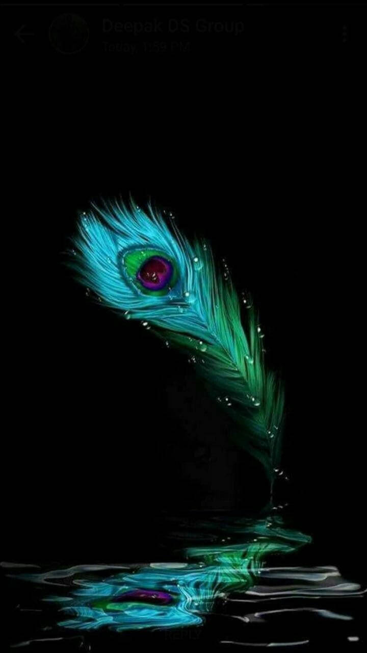 Krishna Phone Peacock Feather Wallpaper