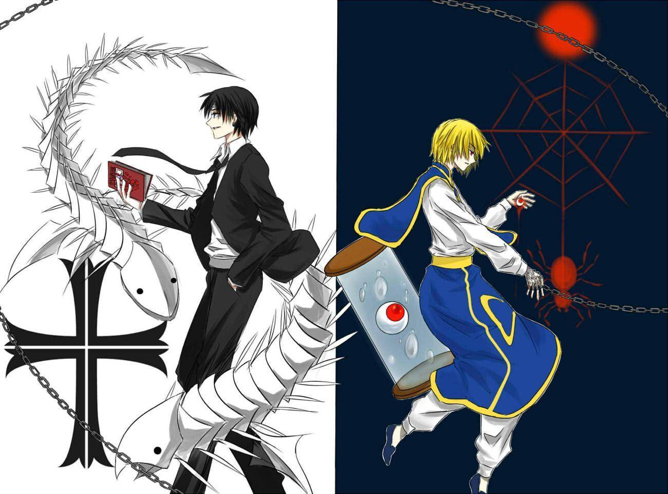 Kurapika And Chrollo, Two Powerful Enemies In Hunter X Hunter Wallpaper