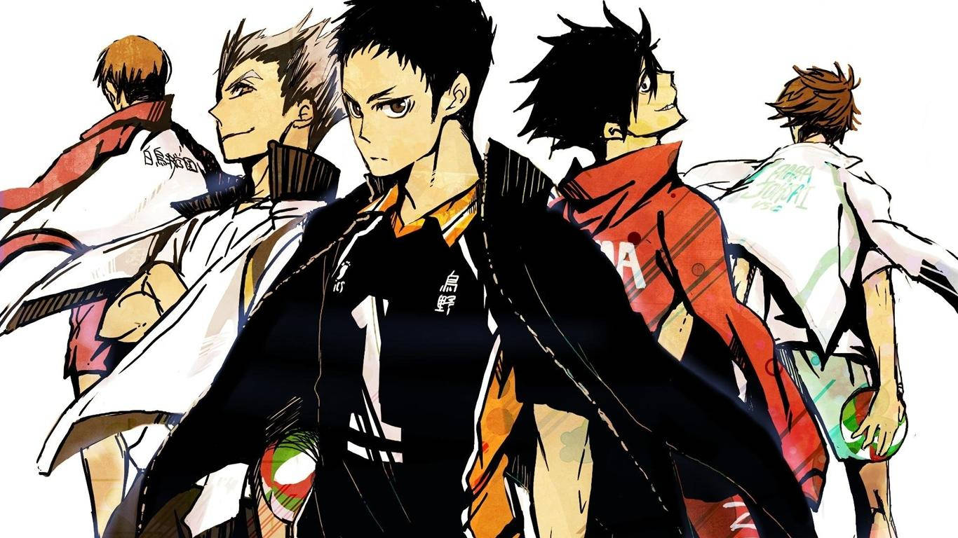 Kushina Leads Haikyuu’s Captains Towards Their Team’s Next Victory. Wallpaper