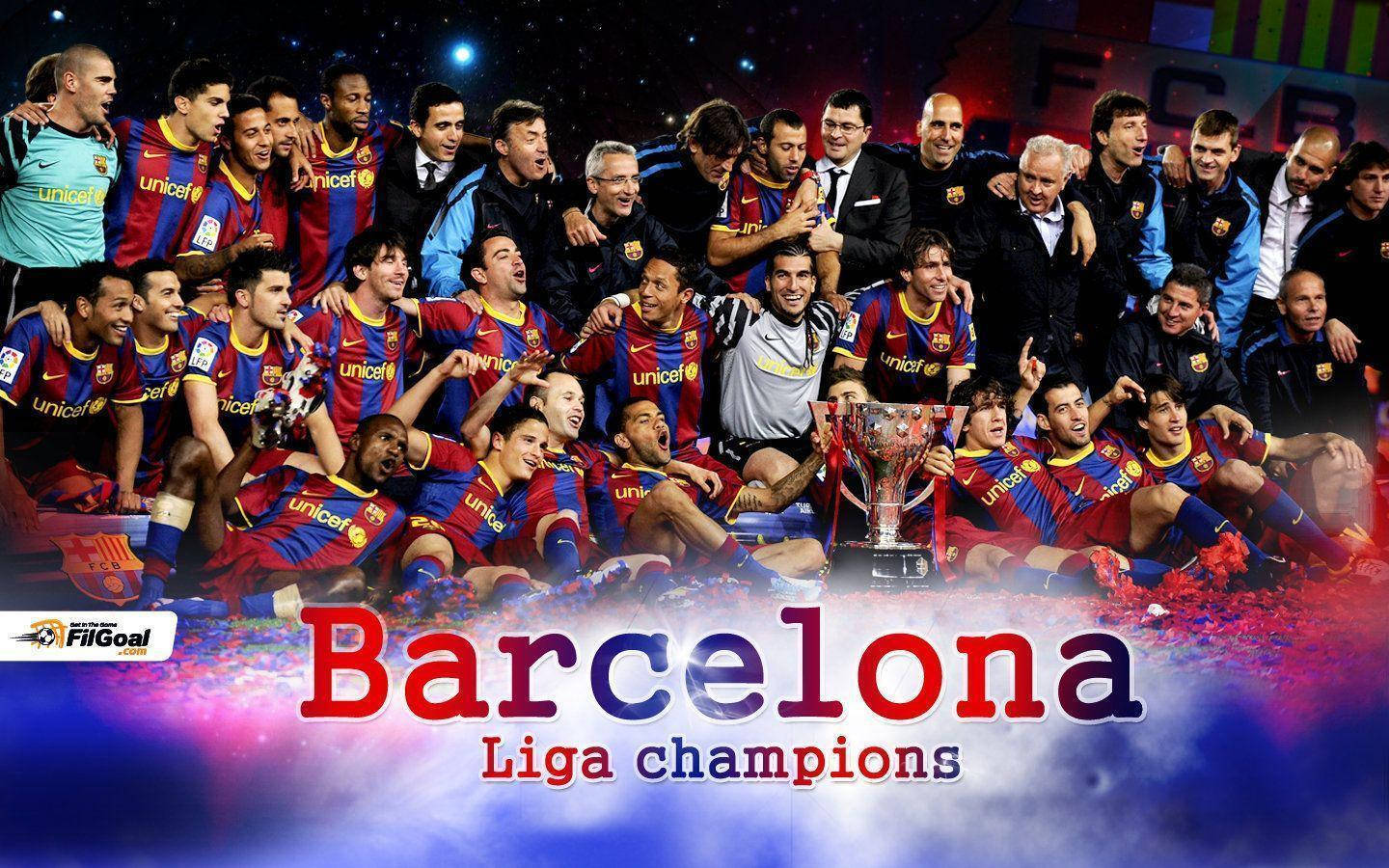 La Liga Champions Fc Barcelona Wallpaper