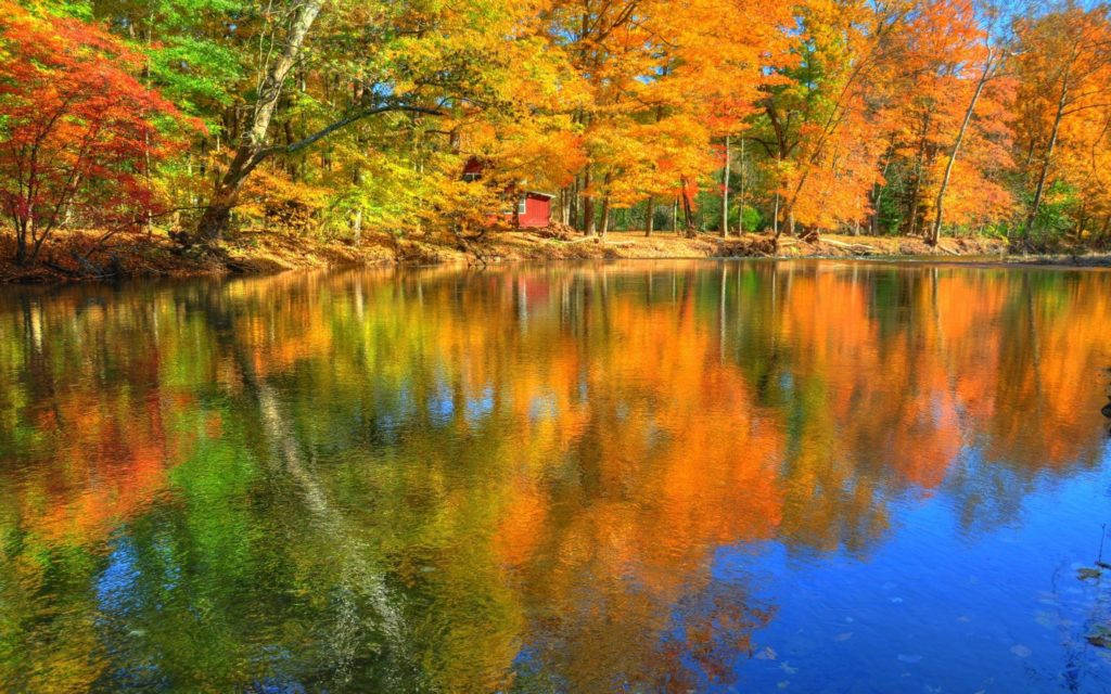 Lake Reflection Fall Desktop Wallpaper