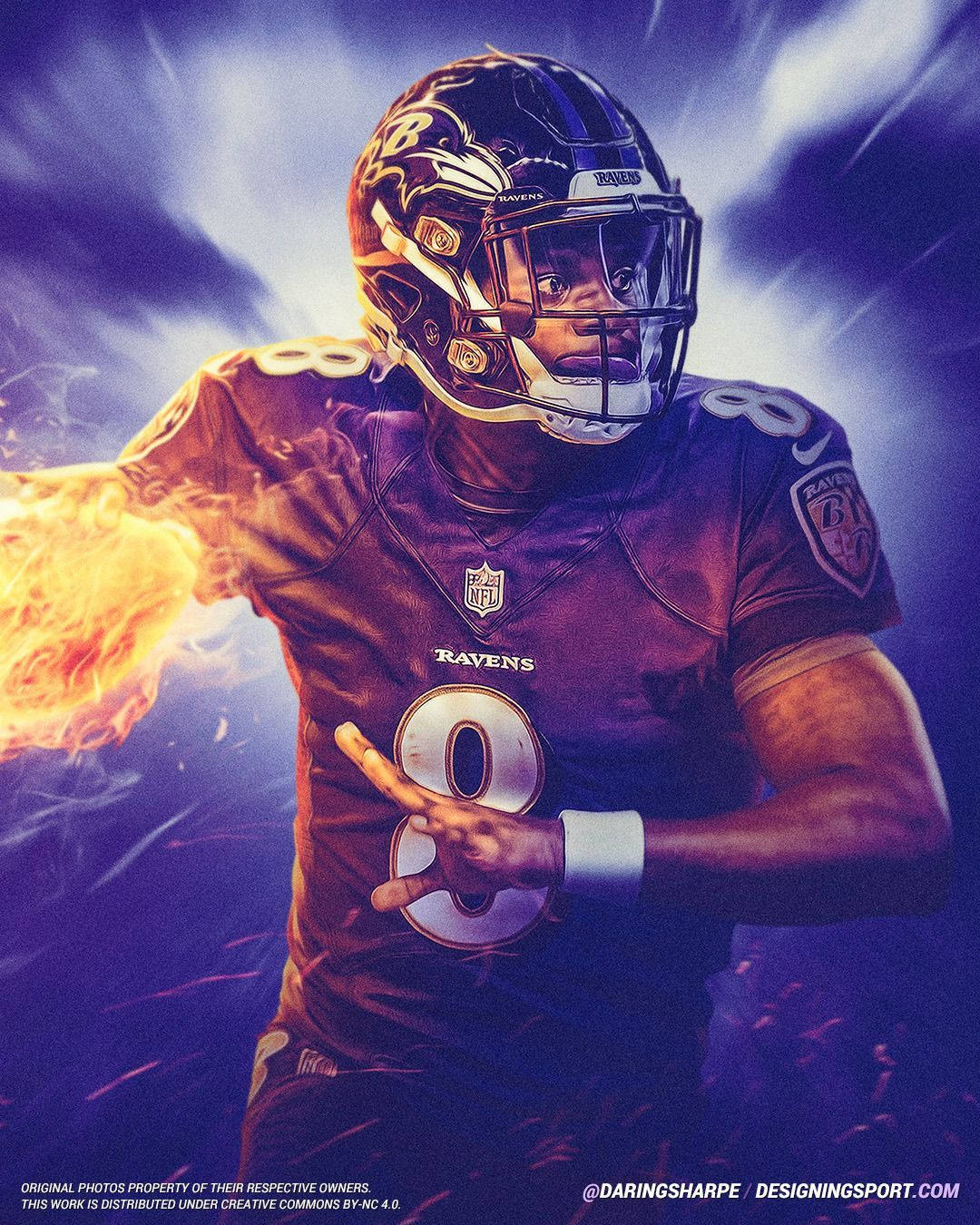 Lamar Jackson Graphic Fanart Wallpaper