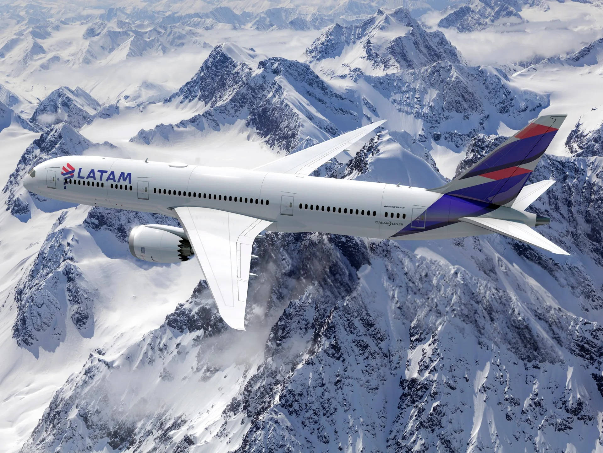 Latam Airlines Mountain Flight Wallpaper