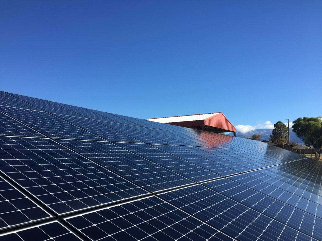 Lateral View Of Solar Panel Installation Wallpaper