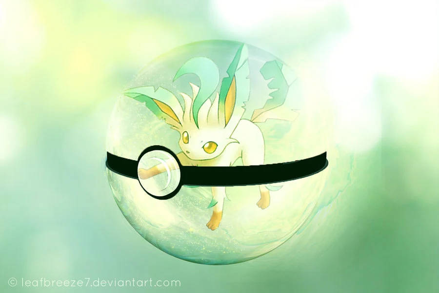 Leafeon In A Pokeball Wallpaper