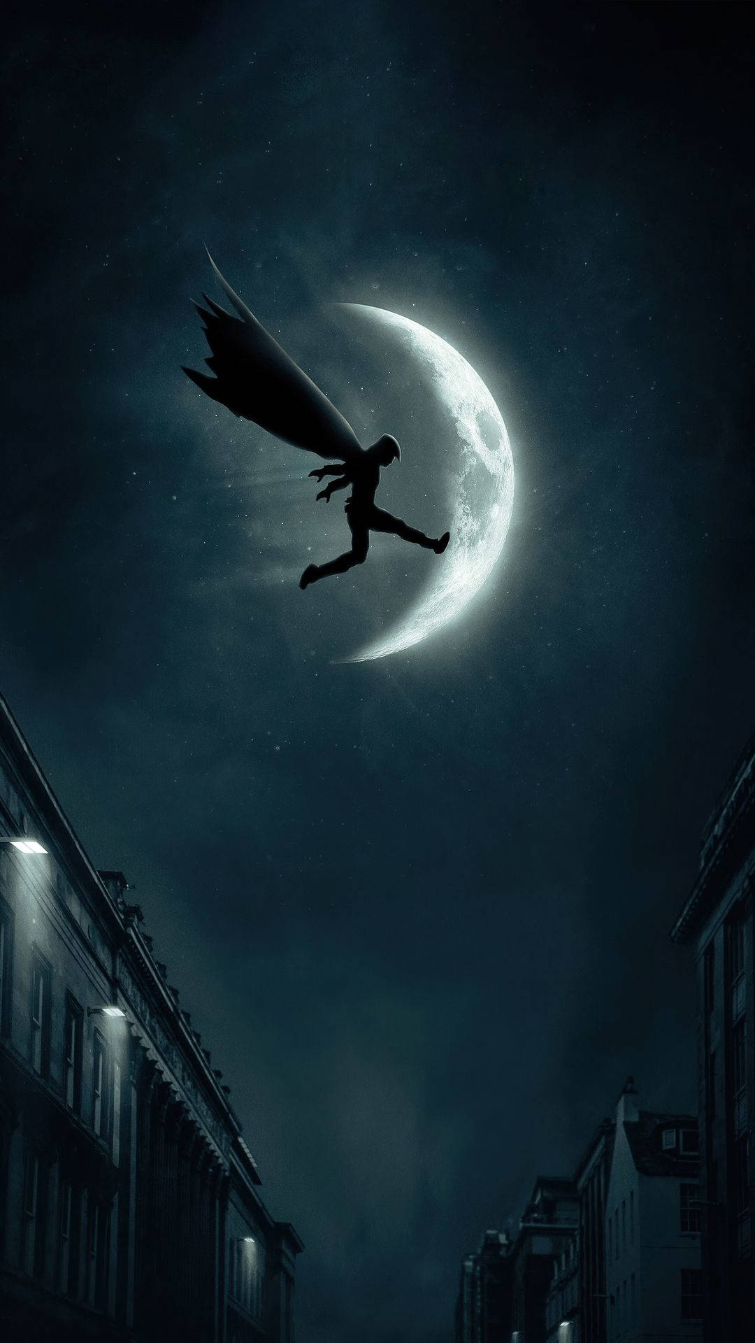 Leaping Through The Dark Moon Knight Phone Wallpaper