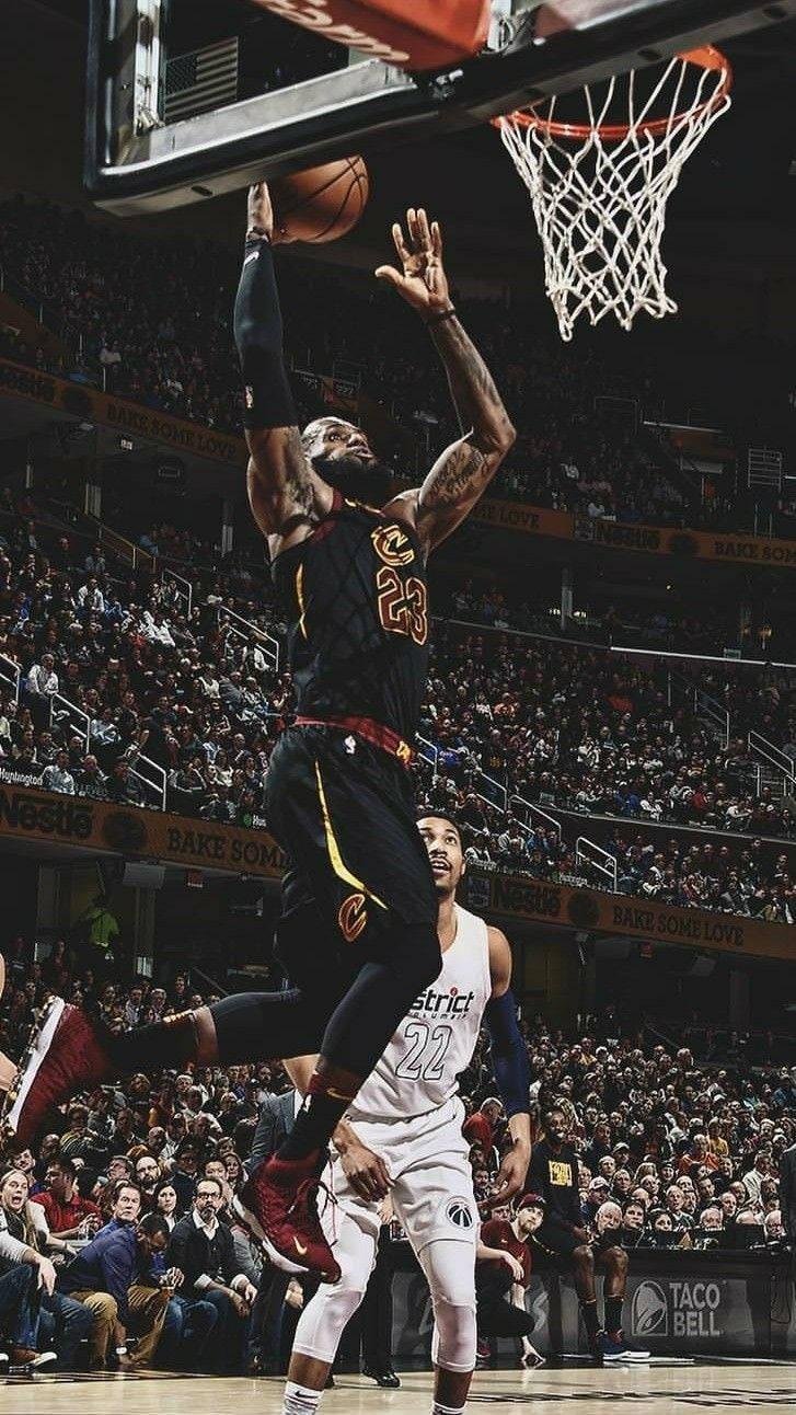 Lebron James Slams Home Another Dunk Wallpaper