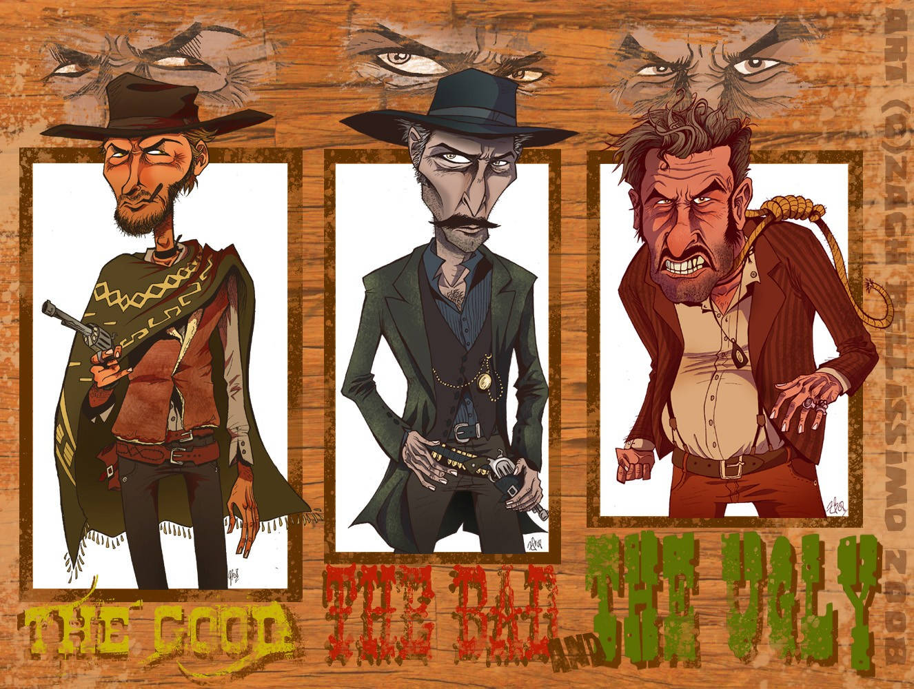 Lee Van Cleef Clint Eastwood Cartoon Characters Wallpaper