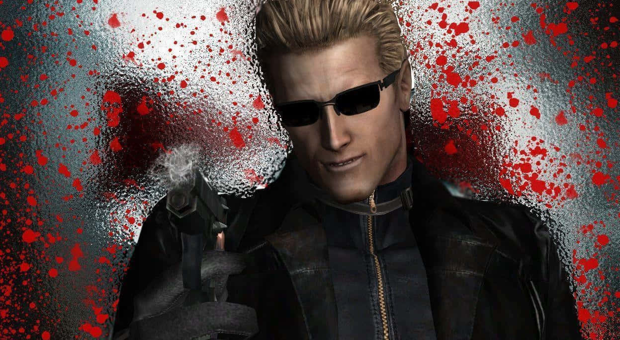 Legendary Albert Wesker In Action Wallpaper