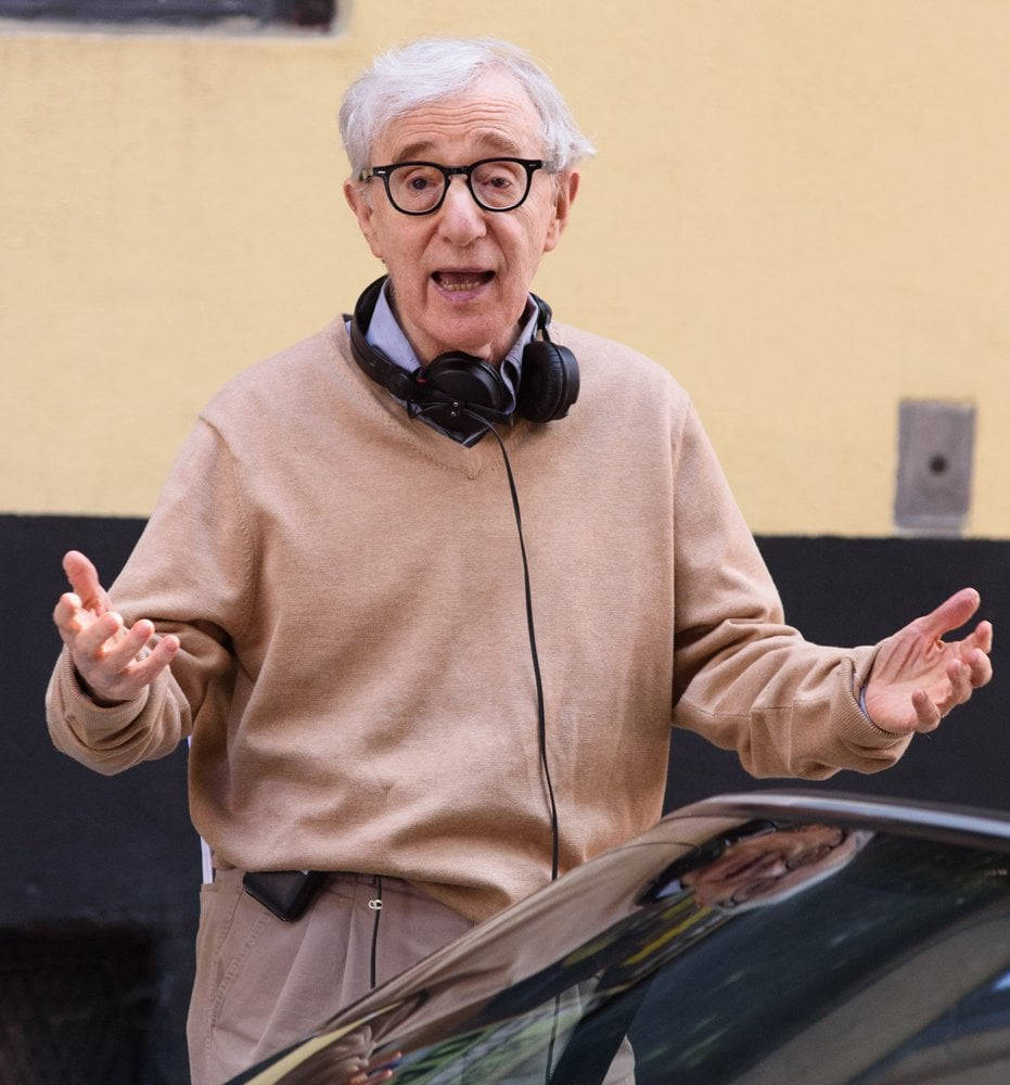 Legendary American Director Woody Allen On Set Wallpaper