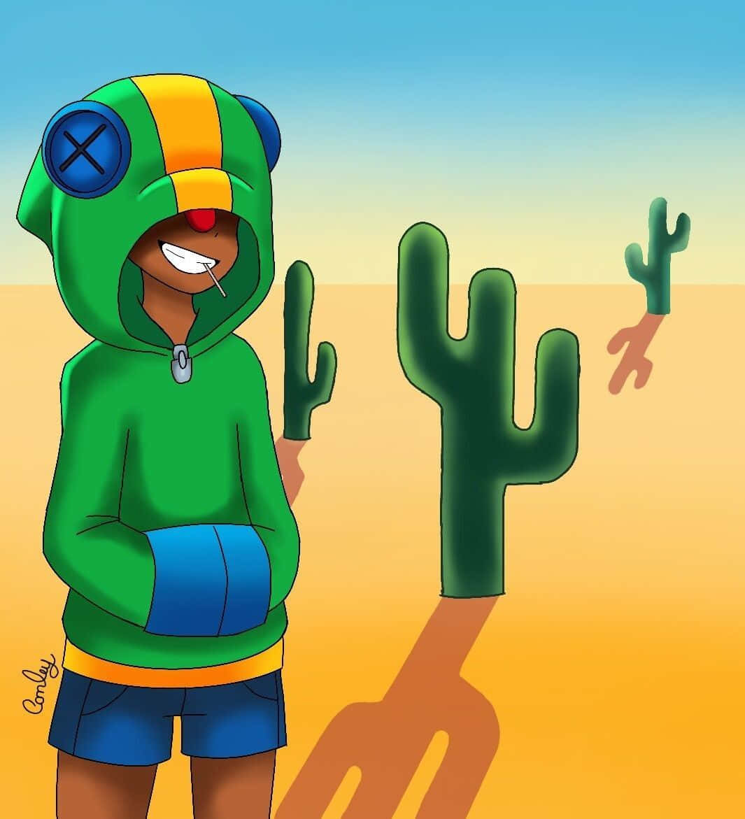 Leon Brawl Stars In Desert Wallpaper