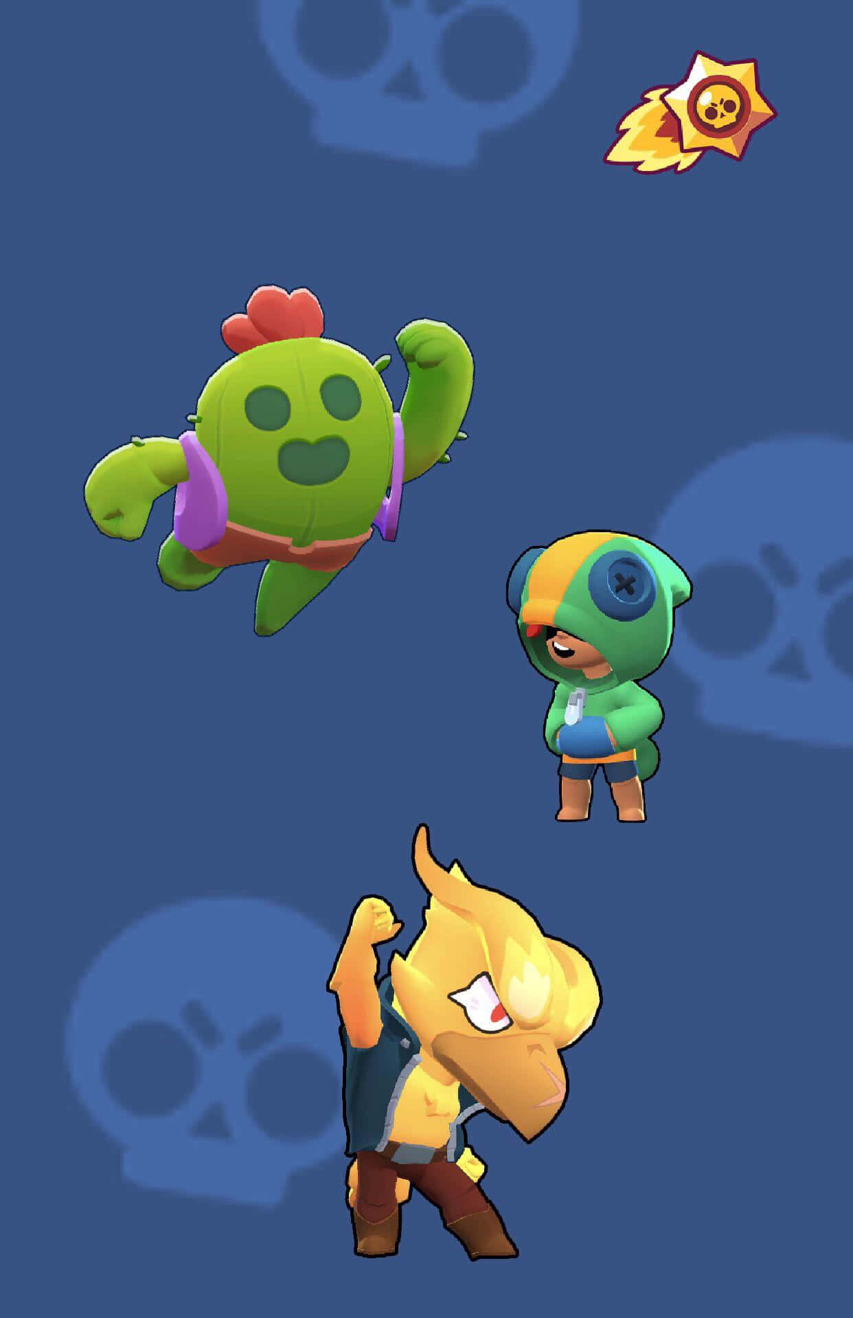 Leon Spike And Phoenix Crow Brawl Stars Wallpaper