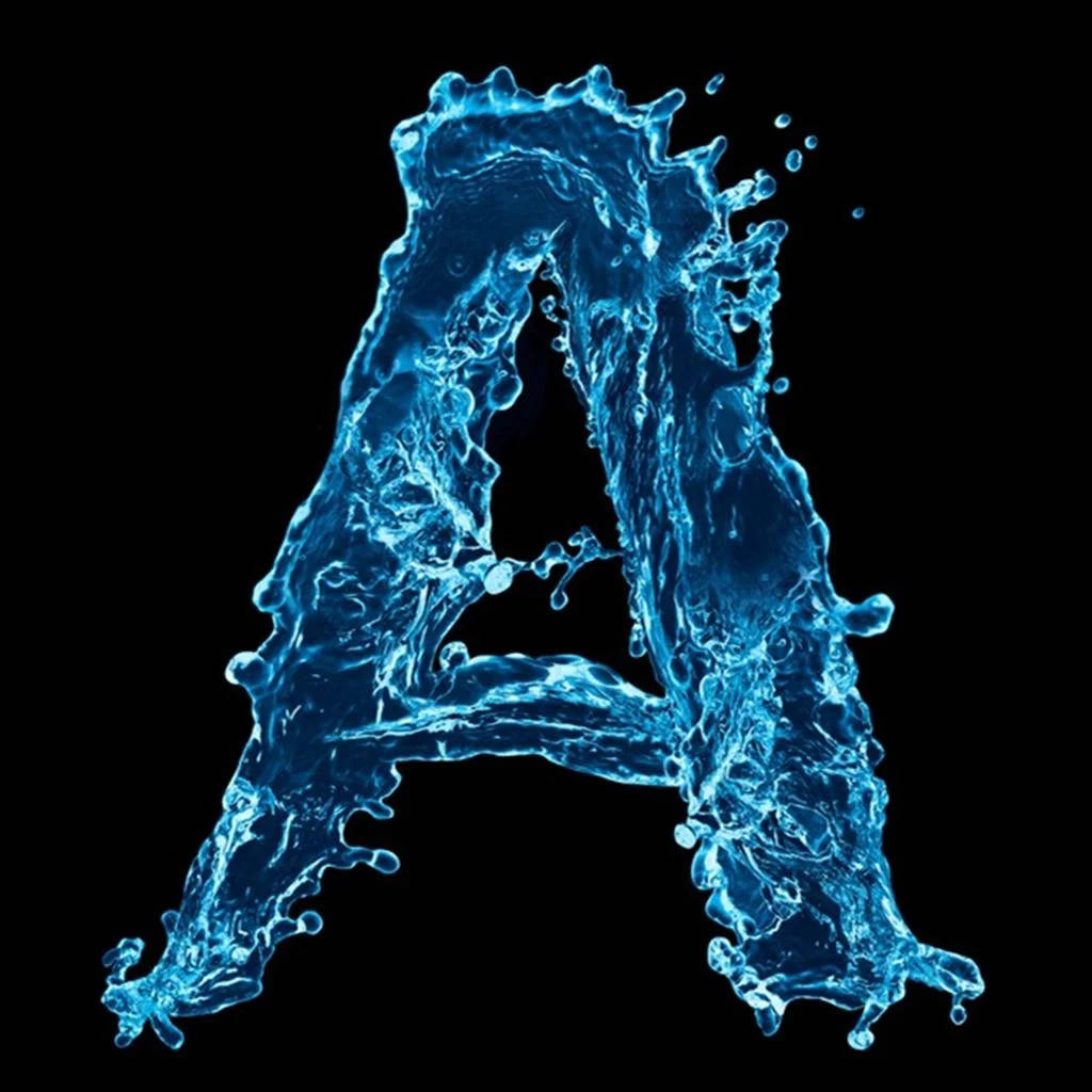 Letter A Water In Black Wallpaper