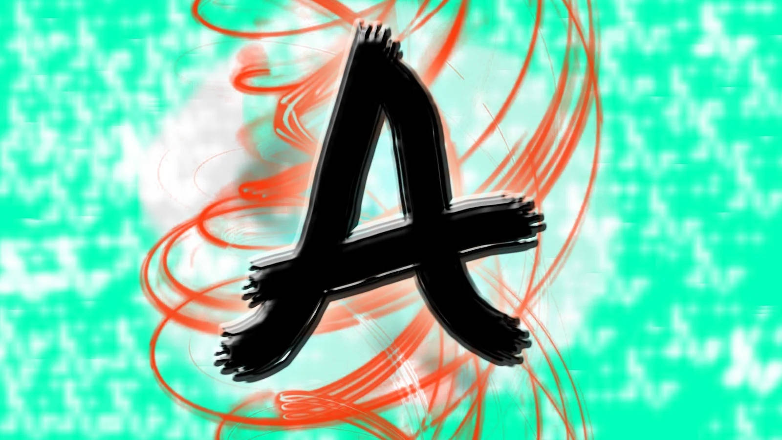 Letter A With Spiral Orange Line Wallpaper