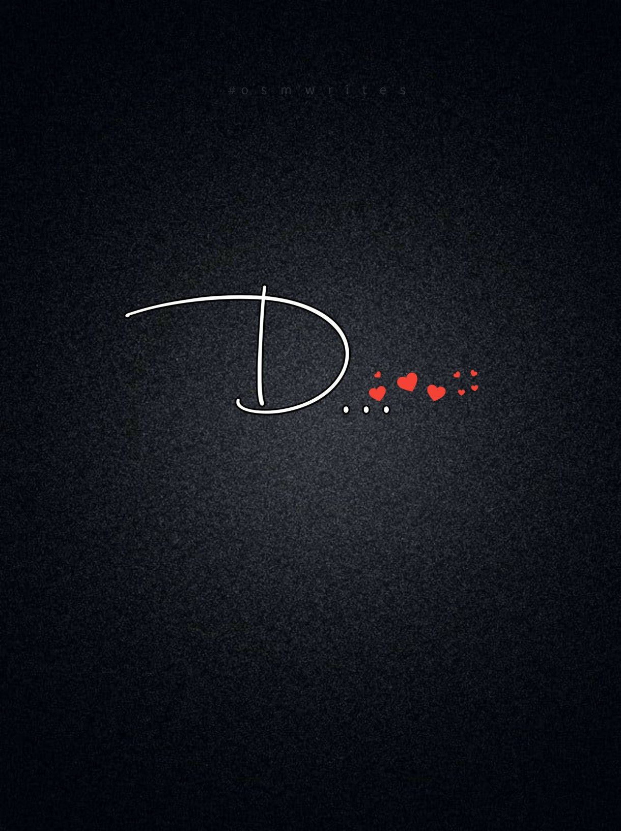 Letter D Red Hearts Wallpaper