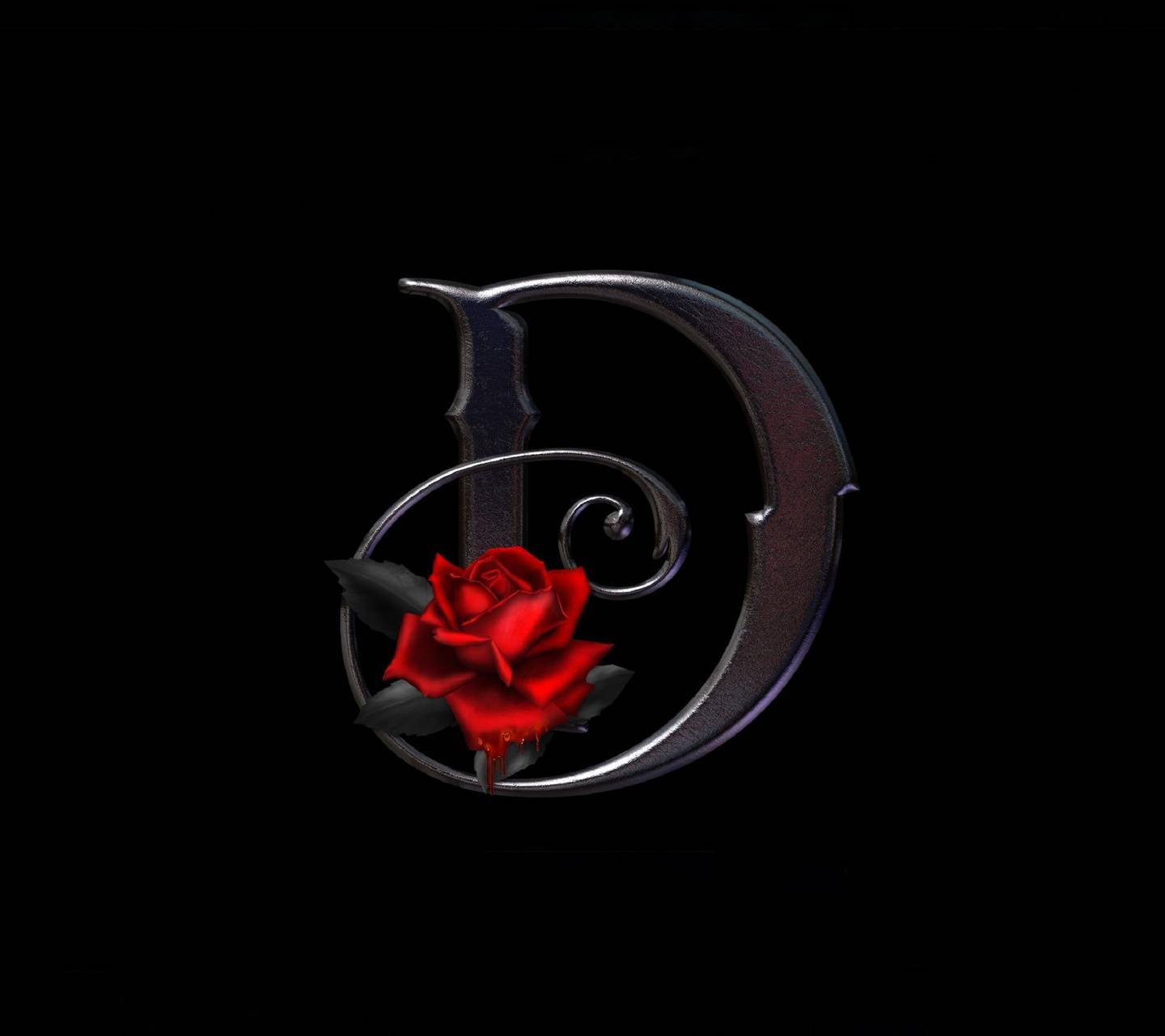 Letter D Script With A Rose Wallpaper