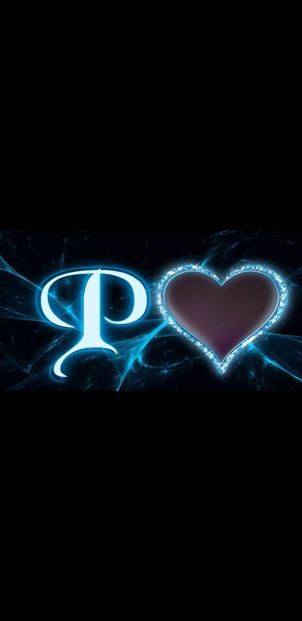 Letter P Blue Neon Wallpaper