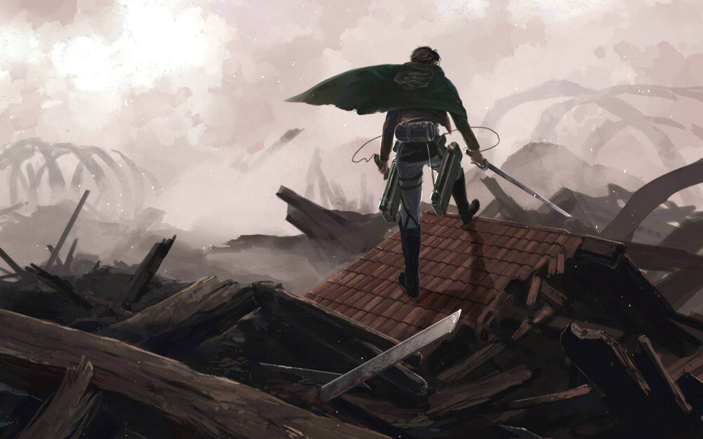 Levi Ackerman Leads The Scouting Legion Into Shiganshina | Attack On Titan Wallpaper