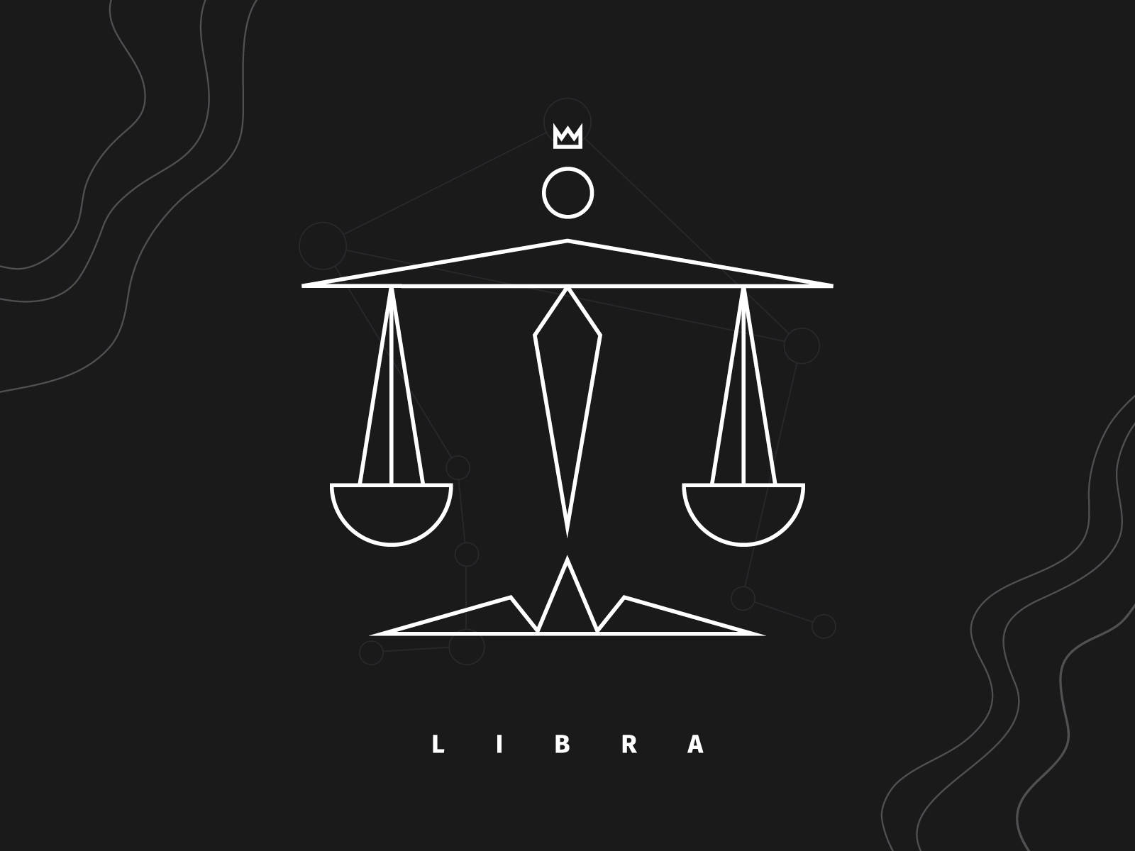 Libra Geometric Scale Wallpaper