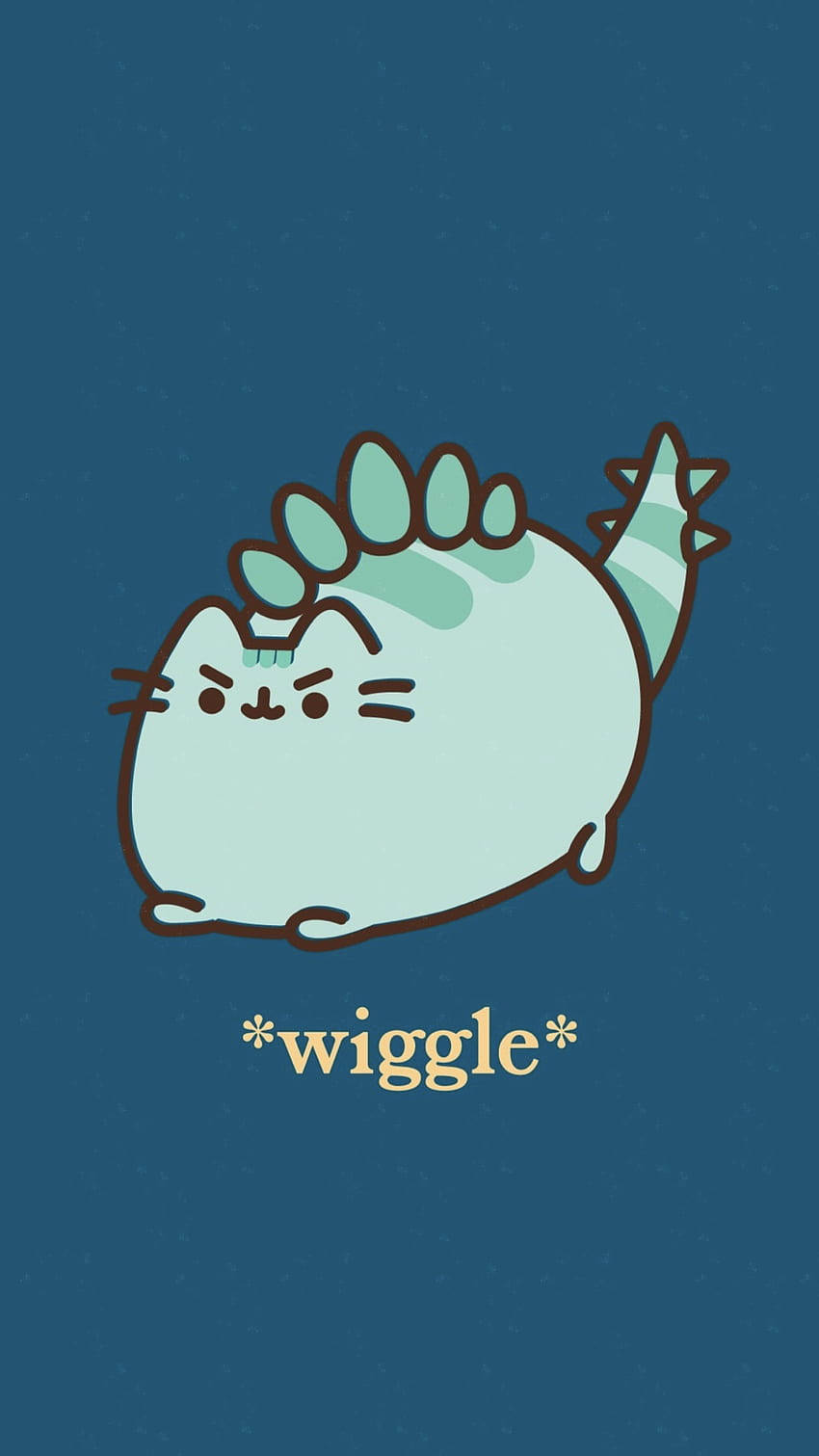 Light Blue Pusheen Dino Kawaii Iphone Wallpaper