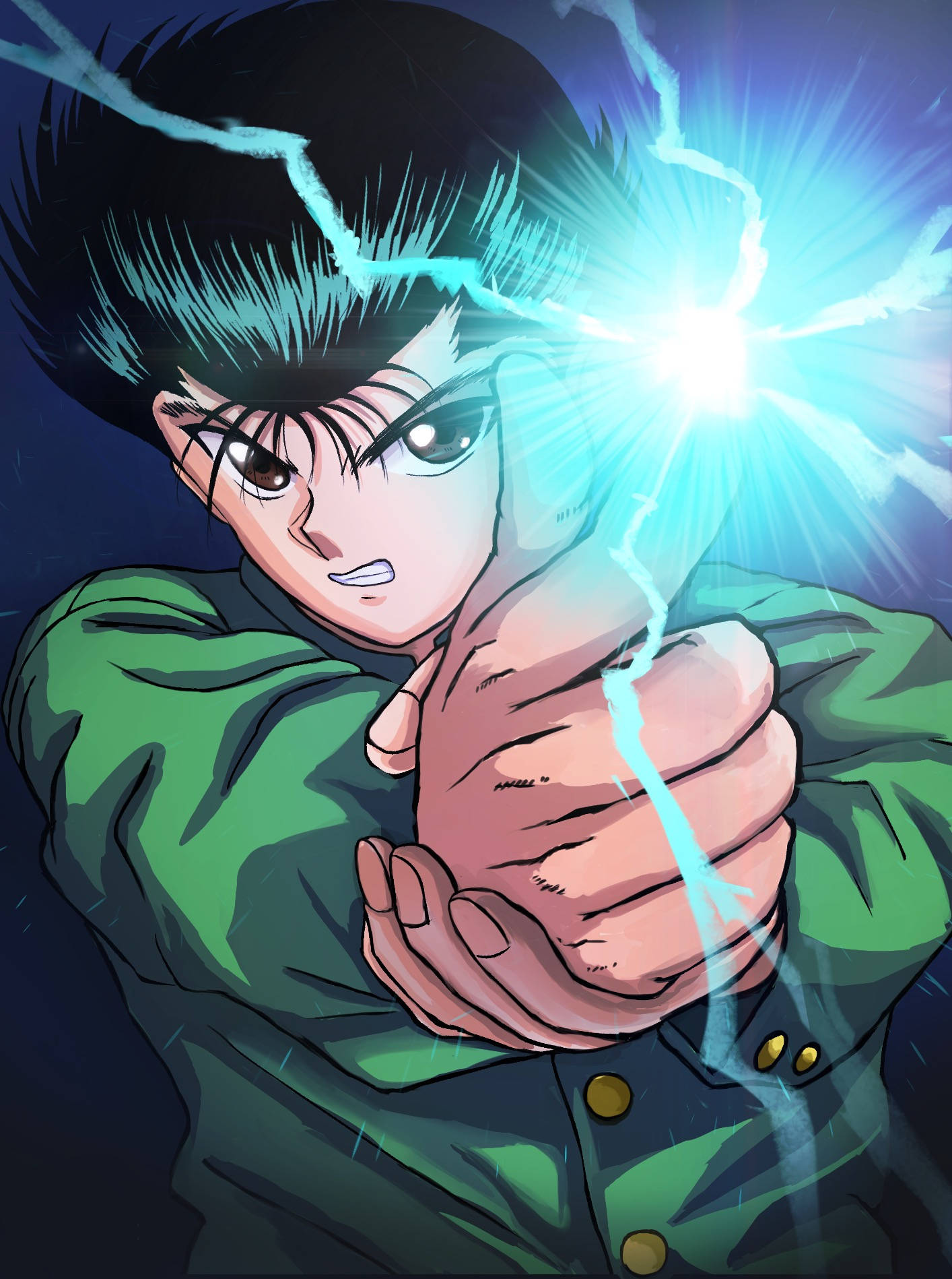 Lightning Art Yusuke From Yuyu Hakusho Wallpaper