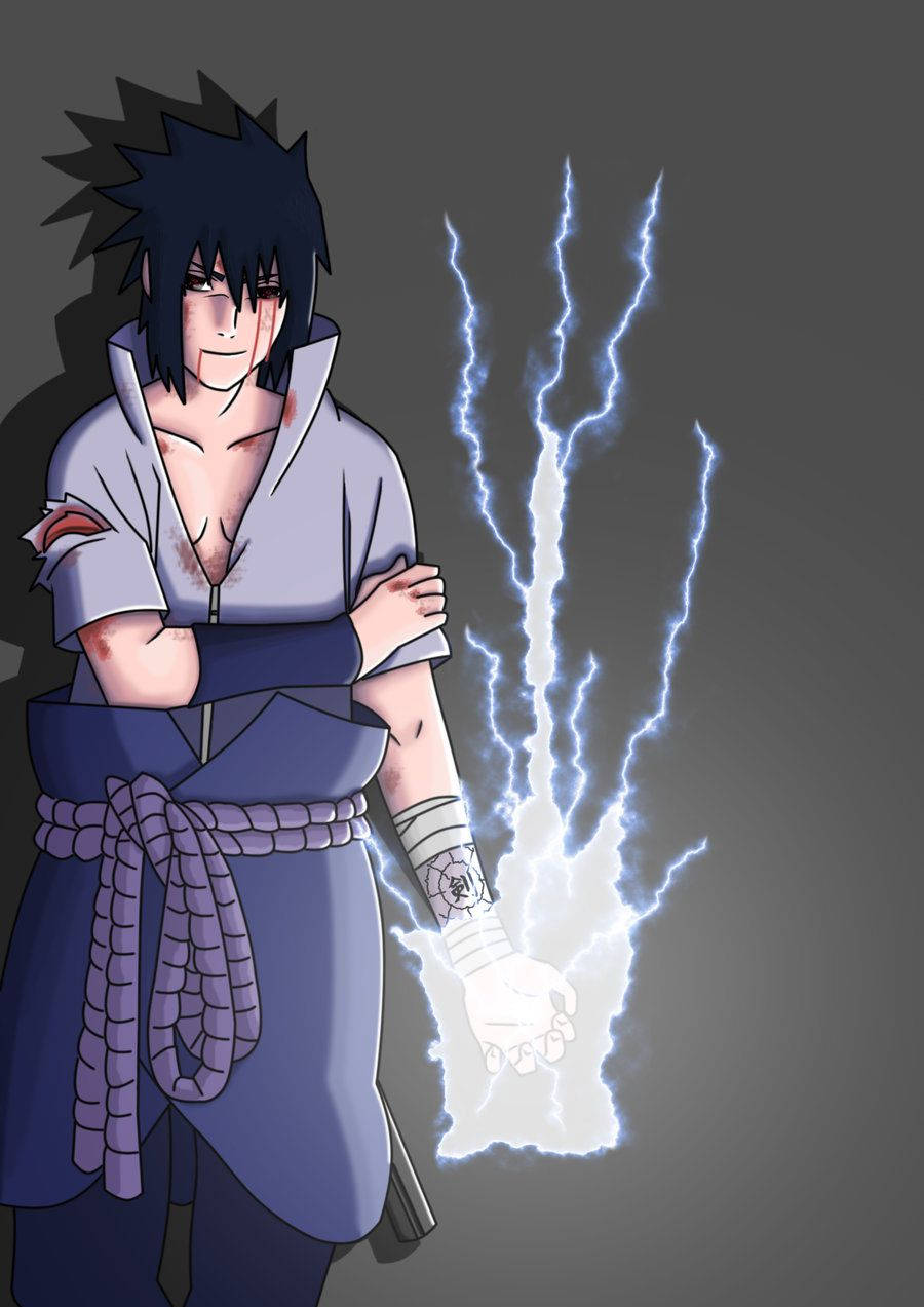 Lightning Fast Chidori Hand Jutsu By Sasuke Uchiha Wallpaper